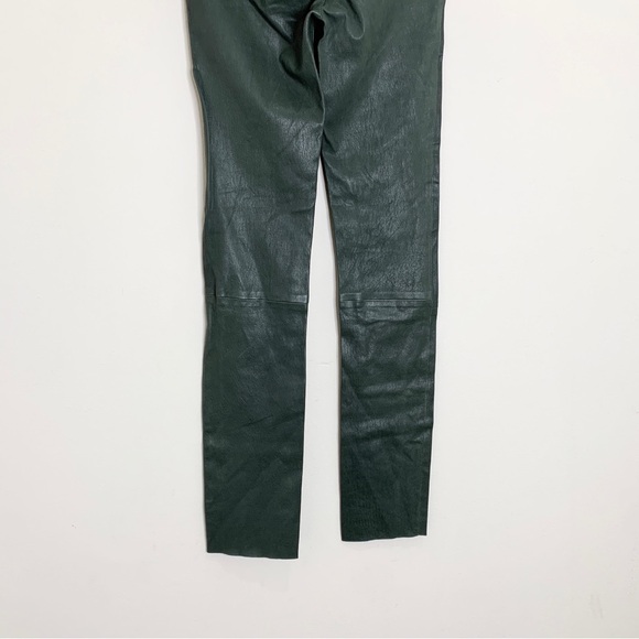 SPRWMN Leather Ankle Leggings (Sz M) 100% Lambskin High Rise Emerald Green - Picture 11 of 16